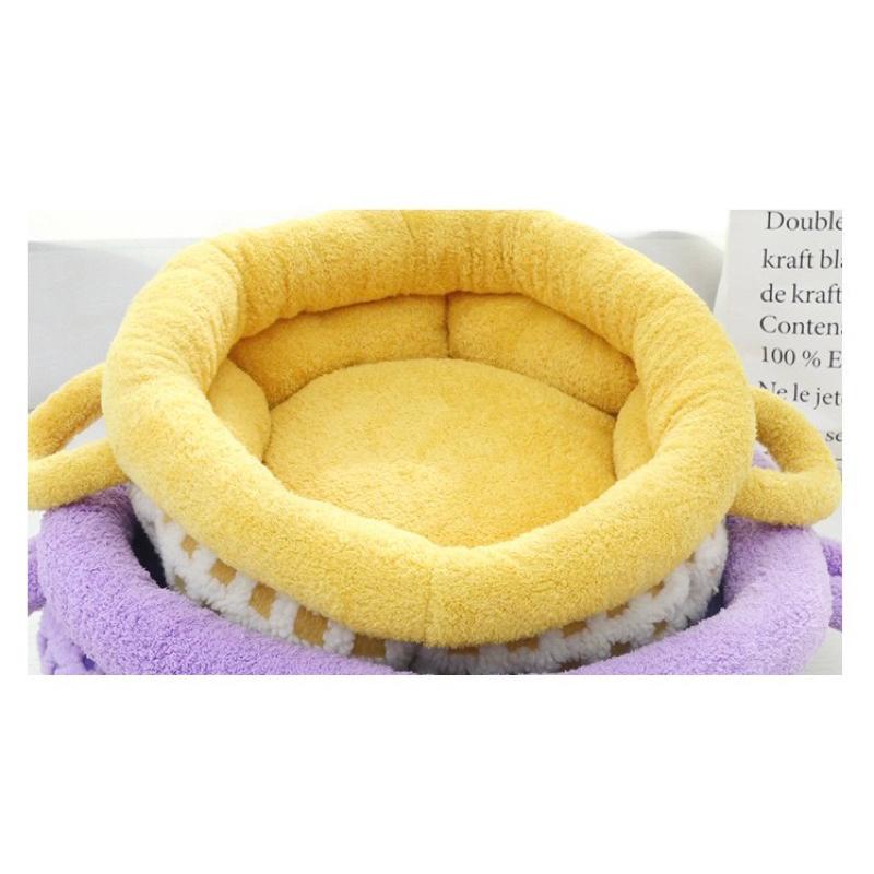 2024夏季新款寵物窩雙提貓窩踩奶窩狗狗籃框窩圓形犬貓通用窩墊-細節圖6