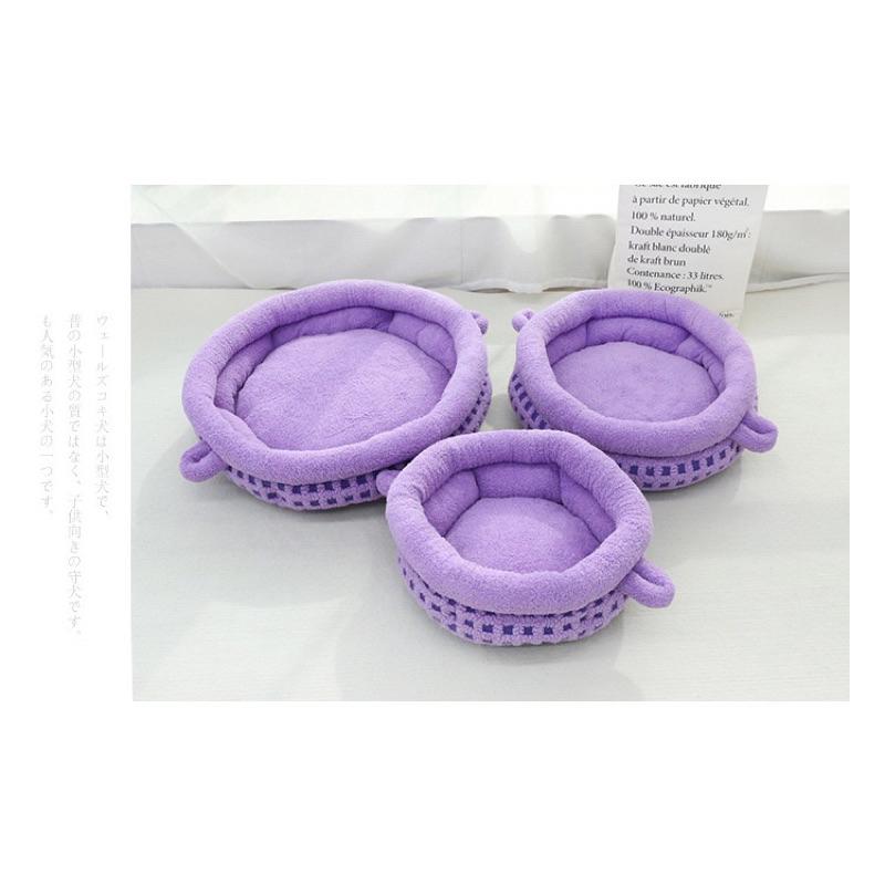 2024夏季新款寵物窩雙提貓窩踩奶窩狗狗籃框窩圓形犬貓通用窩墊-細節圖7