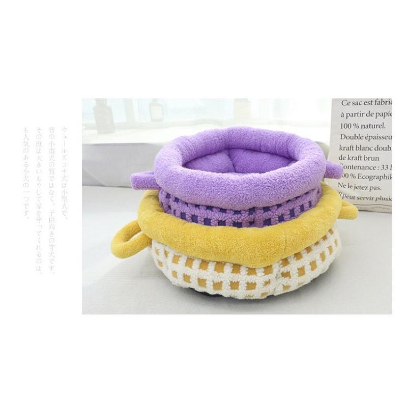 2024夏季新款寵物窩雙提貓窩踩奶窩狗狗籃框窩圓形犬貓通用窩墊-細節圖8