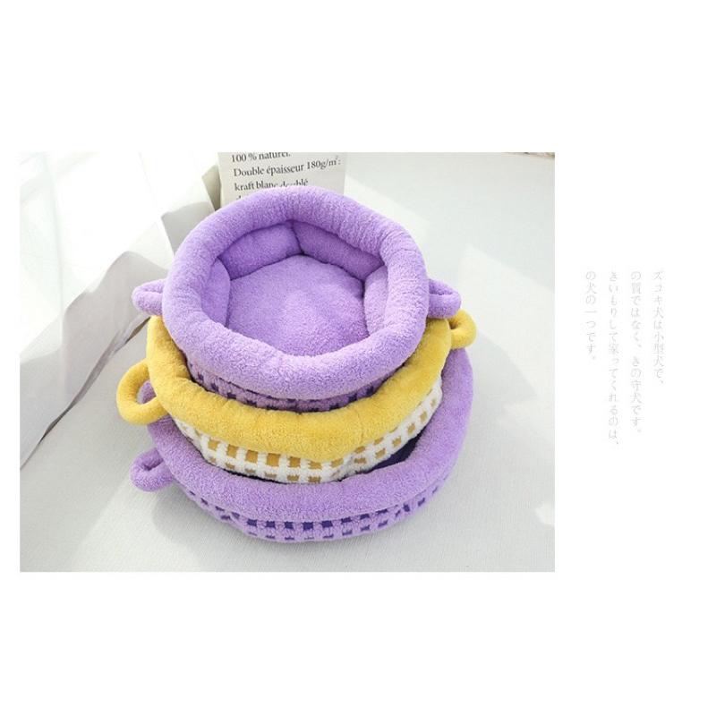 2024夏季新款寵物窩雙提貓窩踩奶窩狗狗籃框窩圓形犬貓通用窩墊-細節圖9