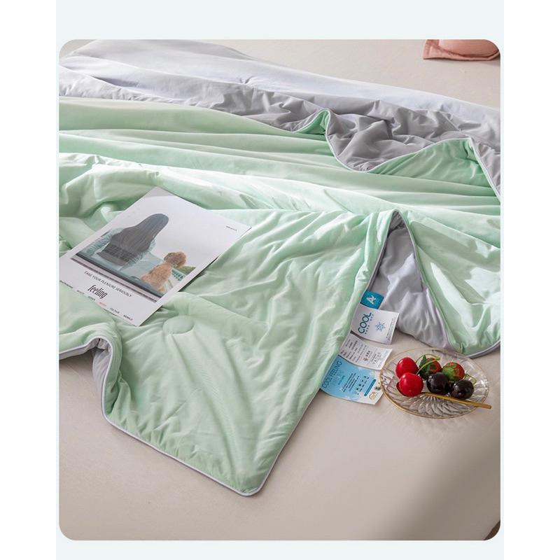 2024年夏季新款冰淇淋涼感絲夏涼被夏被純色空調被可機洗夏季冰絲薄被子-細節圖6