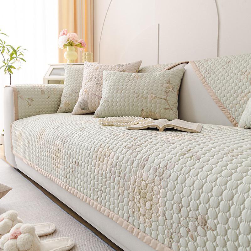 少量現美式花紋冷感涼豆豆涼感沙發墊冰涼墊沙發貓墊狗墊沙發坐墊單人雙人三人沙發毯喵家熱-細節圖2