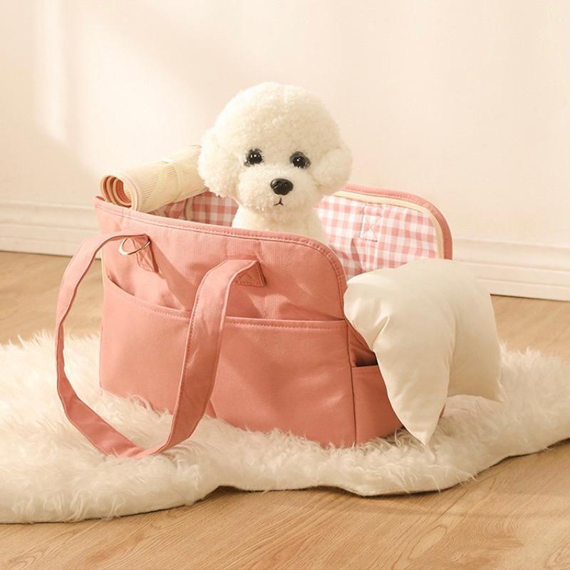 2024夏季新款韓系時尚式外出便攜貓包手提外帶狗包斜跨寵物單肩背包透氣貓窩-細節圖7