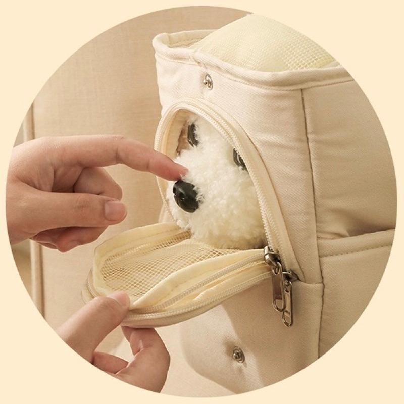 2024夏季新款韓系時尚式外出便攜貓包手提外帶狗包斜跨寵物單肩背包透氣貓窩-細節圖9