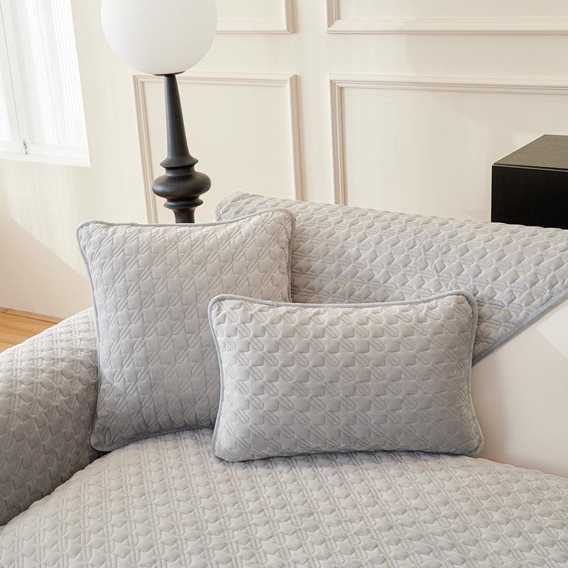 2024年夏季新款牛奶絨千鳥格紋防潑水沙發保潔墊五色可選保潔毯沙發蓋毯貓墊狗墊沙發坐墊單人雙人三人沙發毯-細節圖4