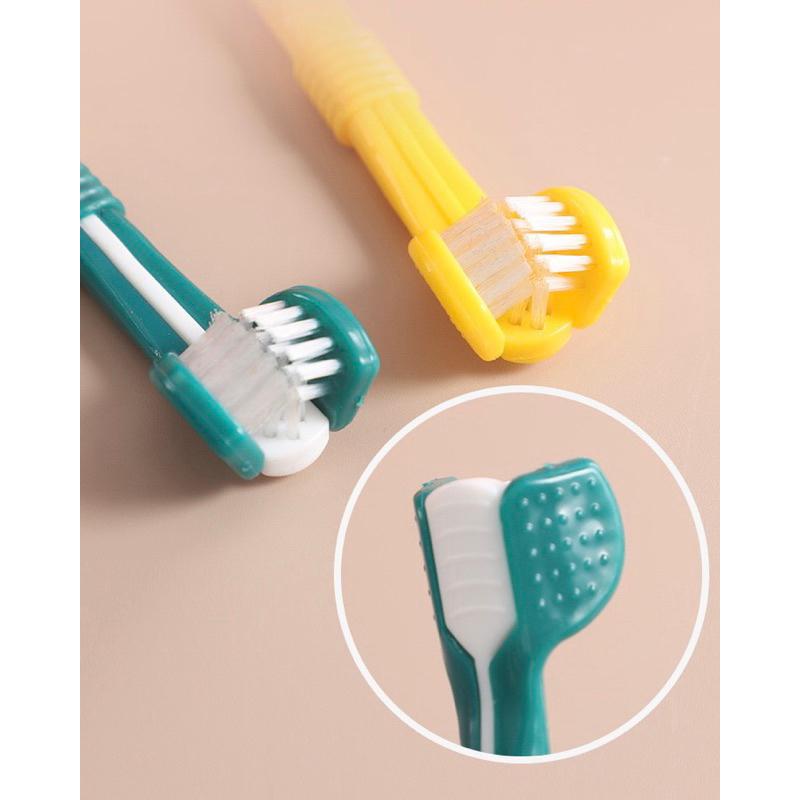 2024年夏季新款三頭牙刷寵物牙刷狗狗貓咪牙刷貓狗口腔清潔用品小型犬軟毛牙刷-細節圖6