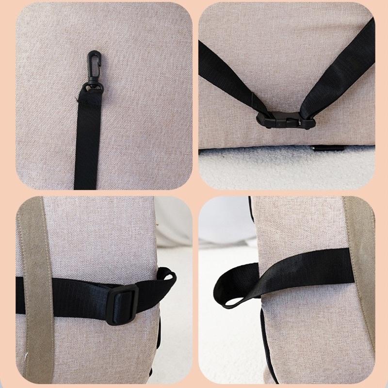 少量現❤️Gmarket爆款🇰🇷多功能可拆洗亞麻手提車載窩🐶寵物汽車安全座椅外出車載狗車載墊狗狗車載窩喵家熱銷🔥-細節圖4