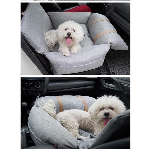 少量現❤️Gmarket爆款🇰🇷多功能可拆洗亞麻手提車載窩🐶寵物汽車安全座椅外出車載狗車載墊狗狗車載窩喵家熱銷🔥-細節圖8
