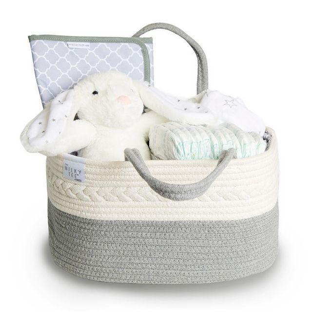 少量現棉線編織尿布收納籃尿片尿布包玩具分隔收納嬰兒兒童幼兒用品收納洗衣籃衣物收納籃髒衣服收納洗衣袋-細節圖2