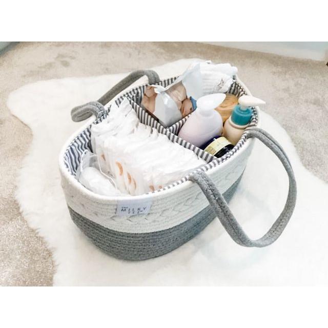 少量現棉線編織尿布收納籃尿片尿布包玩具分隔收納嬰兒兒童幼兒用品收納洗衣籃衣物收納籃髒衣服收納洗衣袋-細節圖3