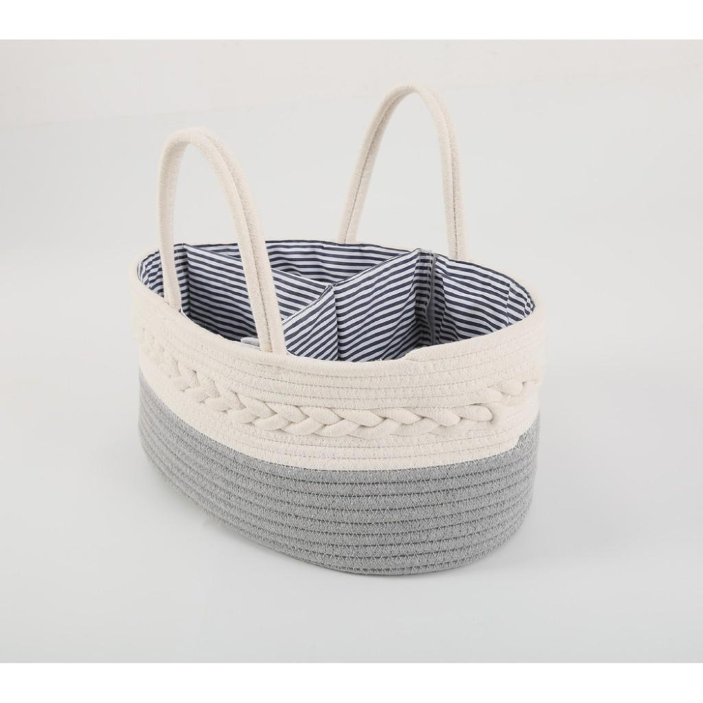 少量現棉線編織尿布收納籃尿片尿布包玩具分隔收納嬰兒兒童幼兒用品收納洗衣籃衣物收納籃髒衣服收納洗衣袋-細節圖5