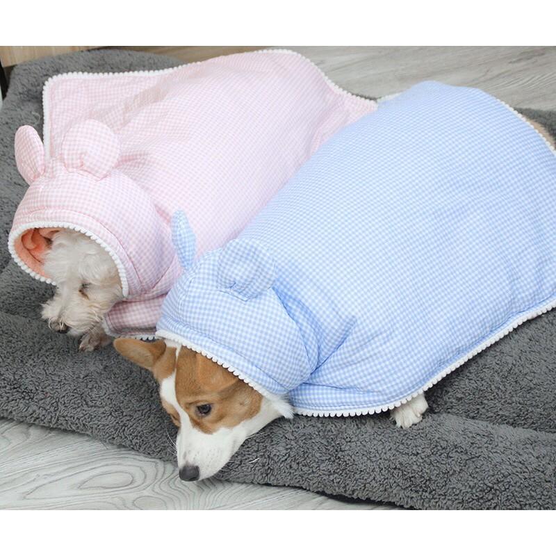 少量現狗狗睡袍趴下直接蓋被法蘭絨加厚寵物披風寵物睡袍睡衣狗棉被被子寵物服飾狗衣服-細節圖6