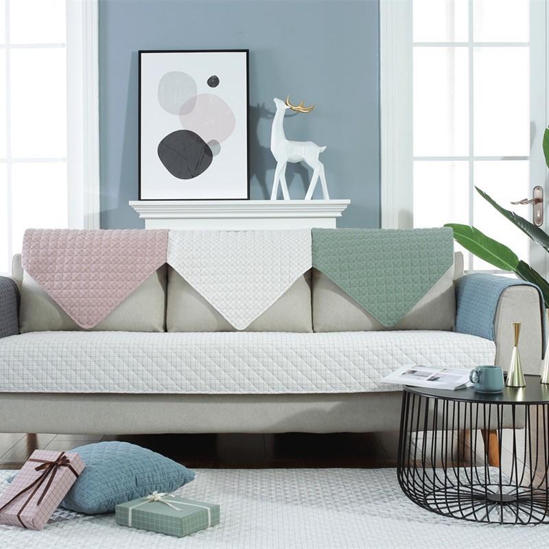 少量現純棉可機洗純色方格寵物防潑水沙發墊防污防滑貓墊狗墊沙發坐墊耐抓耐髒好清理單人雙人三人沙發保潔居家生活-細節圖3