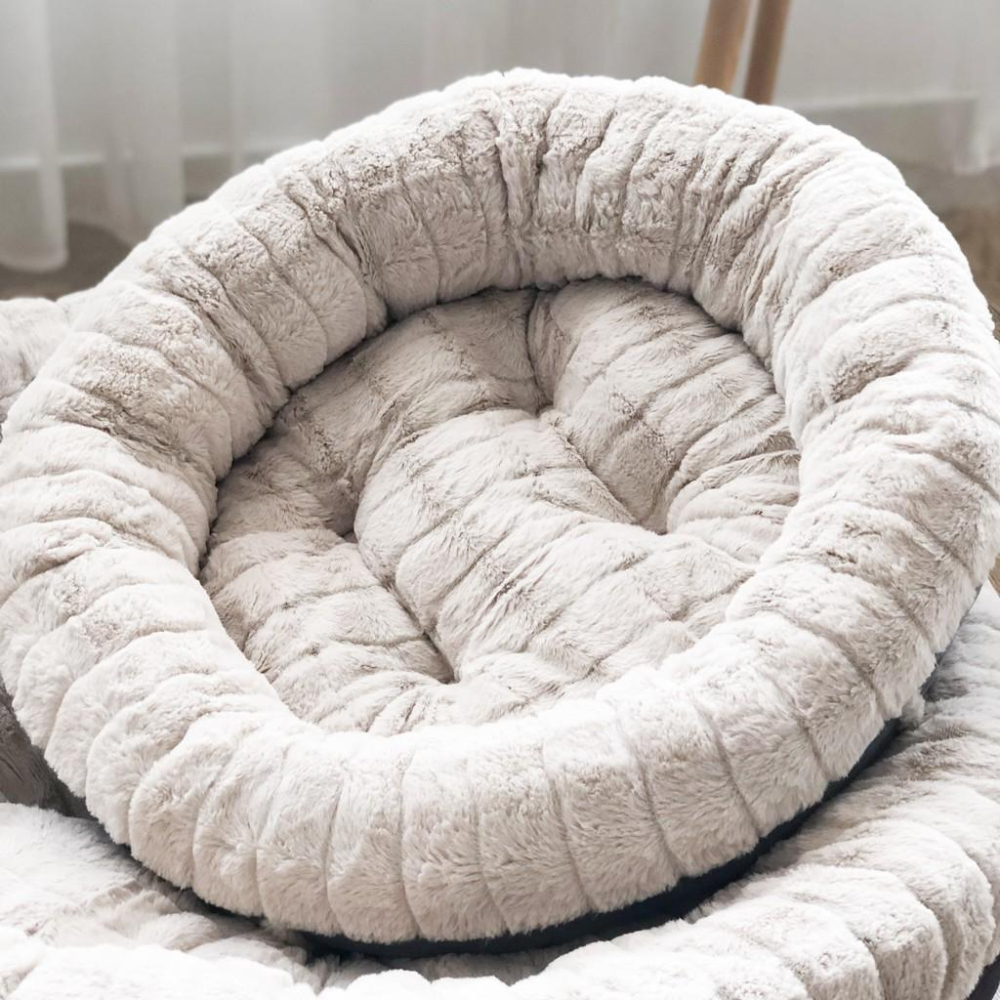 少量現貨超療癒觸感毛絨圓形寵物睡窩秋冬狗窩貓窩狗墊保暖睡墊貓懶骨頭寵物生活器材睡床睡墊-細節圖4