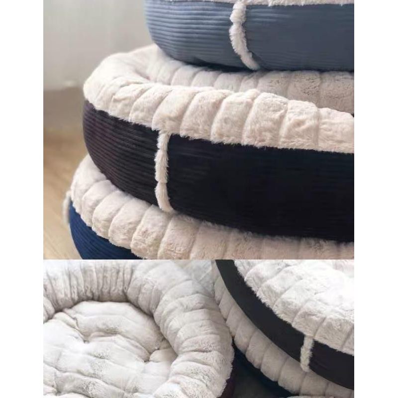 少量現貨超療癒觸感毛絨圓形寵物睡窩秋冬狗窩貓窩狗墊保暖睡墊貓懶骨頭寵物生活器材睡床睡墊-細節圖9