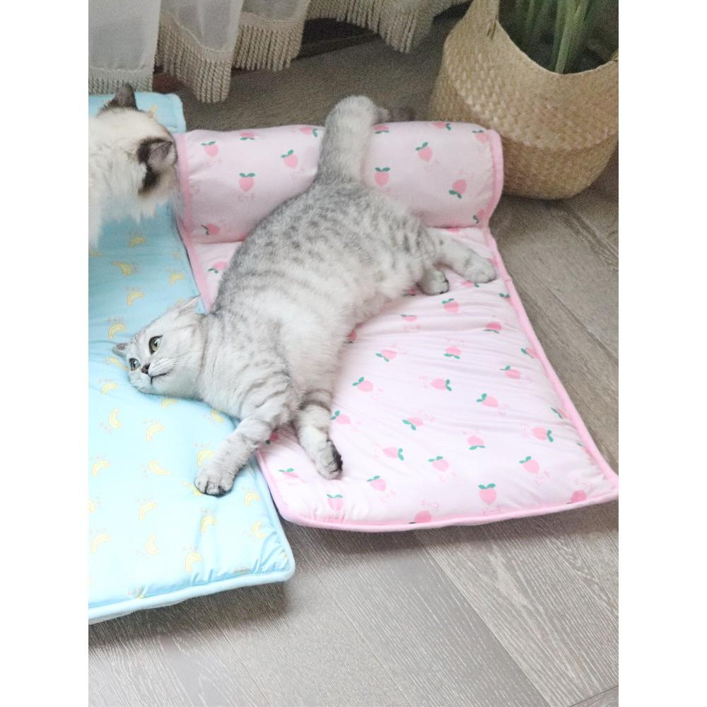 少量現寵物涼感枕墊狗狗涼席夏天涼感下巴墊寵物墊貓窩狗窩寵物睡墊窩墊夏季降溫冰涼墊 冰絲涼感下巴墊寵物睡床-細節圖9