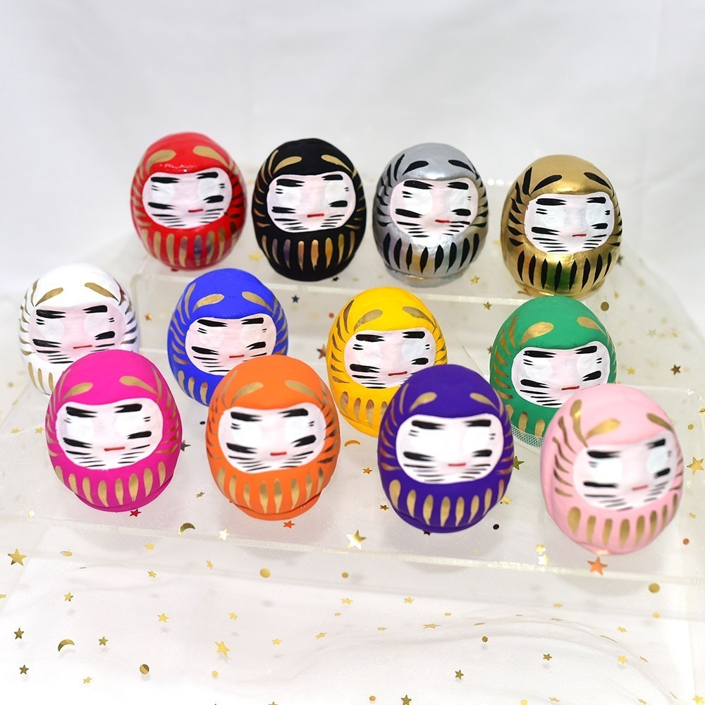 野馬日式雜貨限定 12色祝福 達摩 不倒翁禮盒組 6cm 群馬縣高崎 工藝擺飾 日本製 豪華禮盒裝  rm154-細節圖3