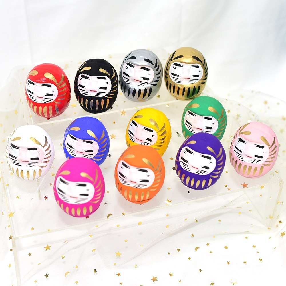 野馬日式雜貨限定 12色祝福 達摩 不倒翁禮盒組 6cm 群馬縣高崎 工藝擺飾 日本製 豪華禮盒裝  rm154-細節圖4