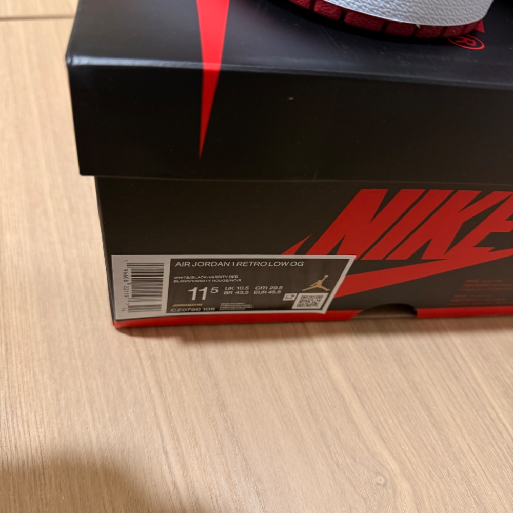 AIR JORDAN 1 RETRO LOW BLACK TOE 黑頭 低筒 US11.5-細節圖2