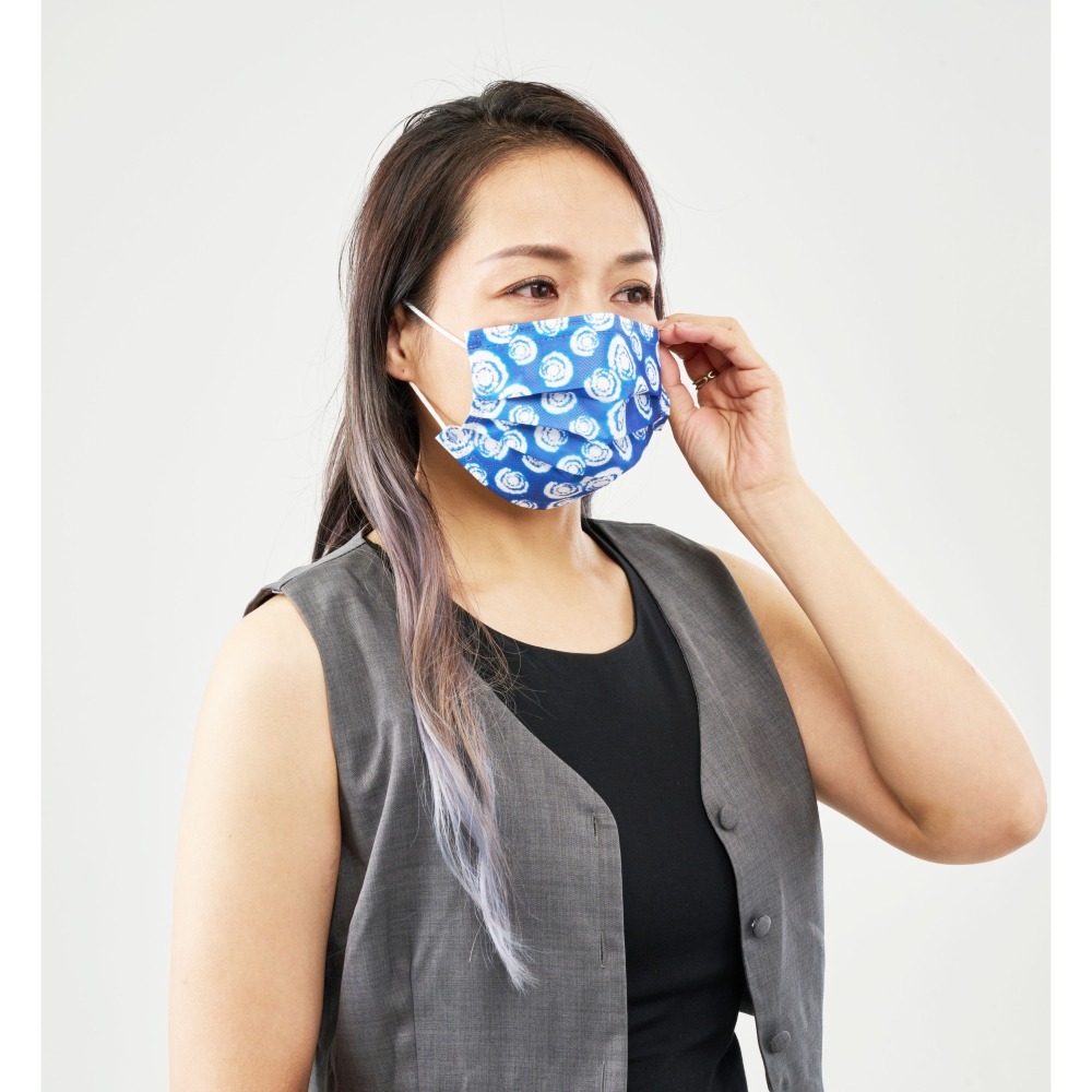 台灣製 出口日本設計款【阿波藍】成人口罩10片/組-細節圖9