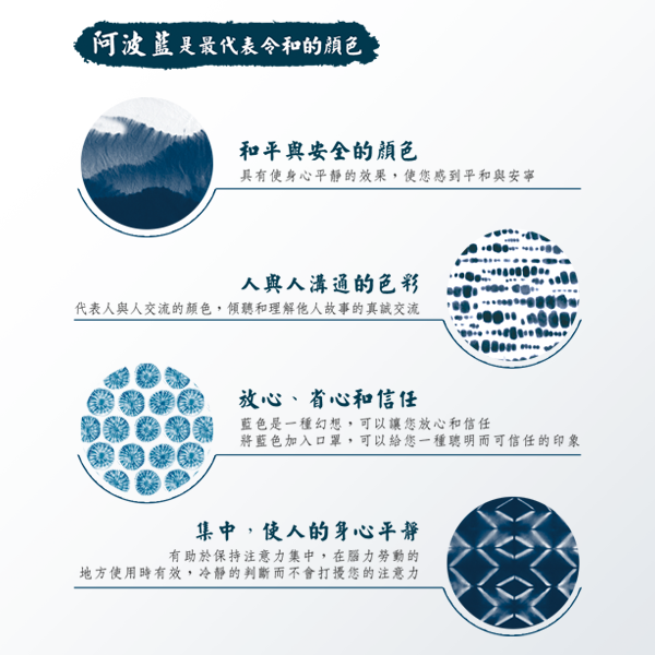 台灣製 出口日本設計款【阿波藍】成人口罩10片/組-細節圖11