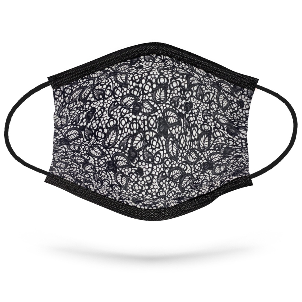 熱銷款 【性感黑蕾絲女神口罩】 設計款 平面透氣 黑色神秘 美顏口罩 夜店風口照-細節圖4