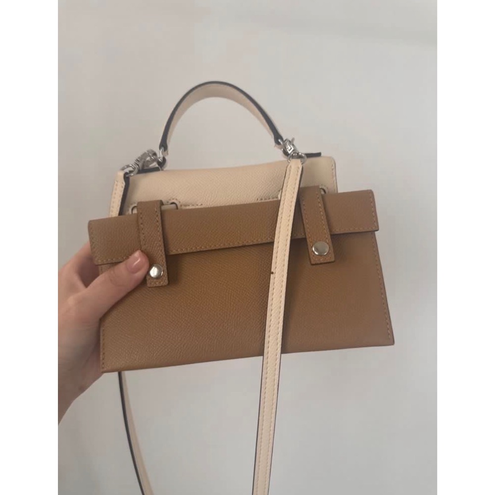 愛馬仕相似款無logo真皮肩背斜背包-細節圖2