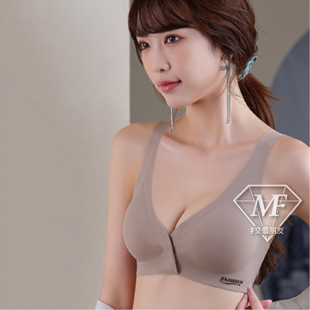 M.F 前扣內衣 無痕內衣 無鋼圈內衣 女生內衣 台灣賣家 胸墊可拆 乳膠杯 水滴杯 寬肩帶 側收副乳 A0053-細節圖11