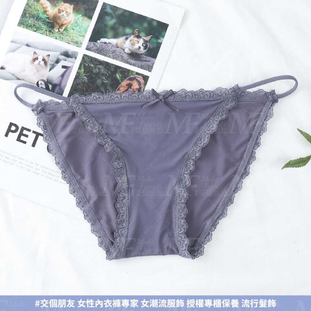 M.F 冰絲內褲 類小丁 丁字褲 冰絲小丁 女生內褲 三角褲 流行內褲 內褲女 韓風 性感內褲 快速出貨 B0084-細節圖2