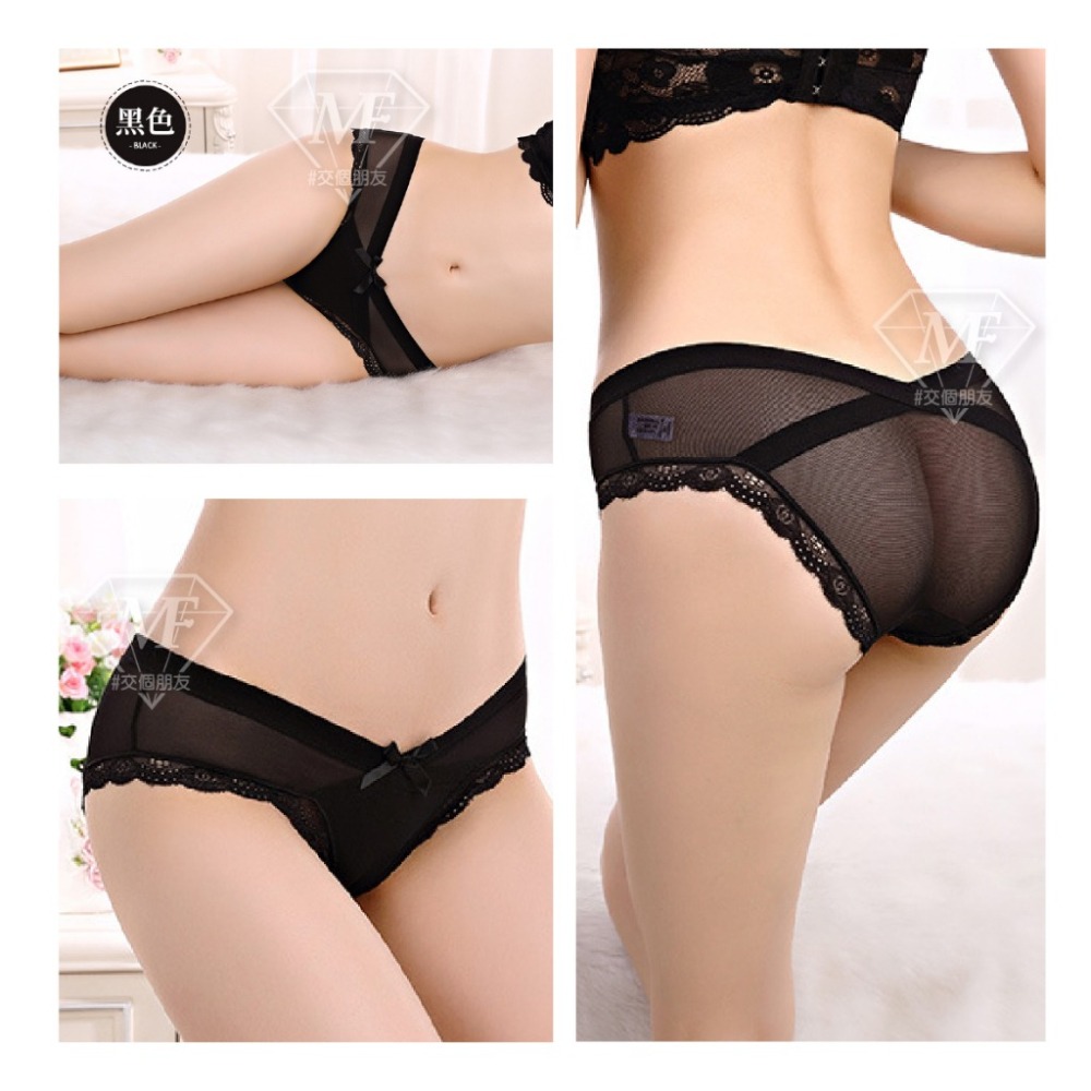 現貨免運 M.F 性感蕾絲內褲 ✔獨立包裝 包臀 網紗美臀 交叉網紗 蝴蝶結 台灣賣家 抑菌底布 涼感冰絲 B0070-細節圖8