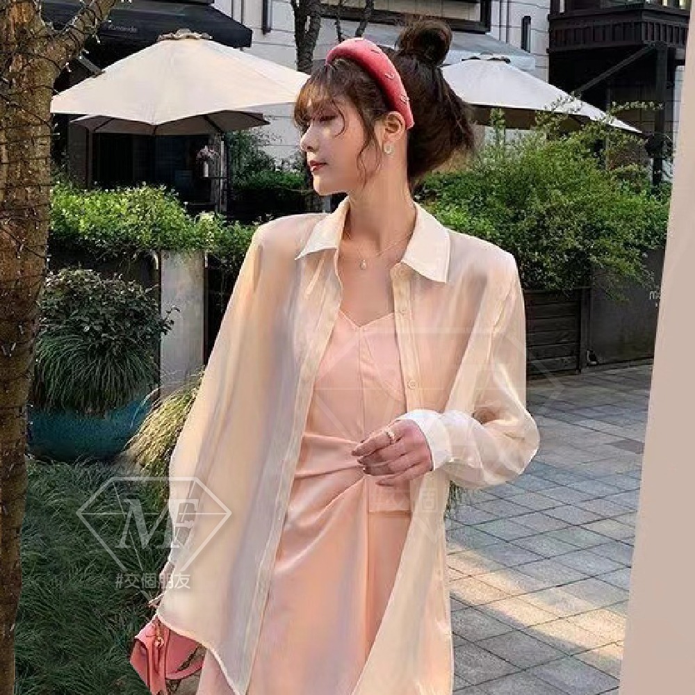 免運 M.F 現貨 珠光雪紡衣 加大款 雪紡衣 防曬衣 空調衫 外搭衣 上衣女 流行女裝 夏裝 快速出貨 C0052-細節圖4