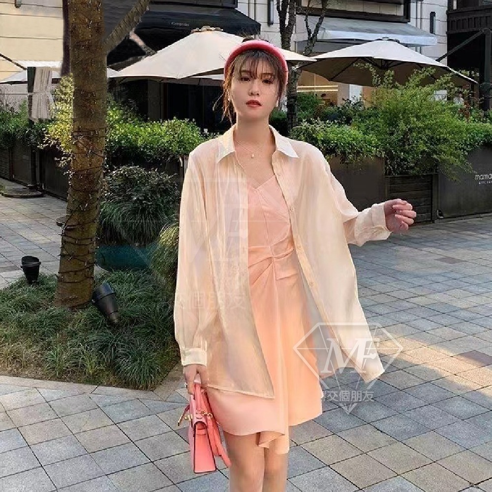 免運 M.F 現貨 珠光雪紡衣 加大款 雪紡衣 防曬衣 空調衫 外搭衣 上衣女 流行女裝 夏裝 快速出貨 C0052-細節圖5