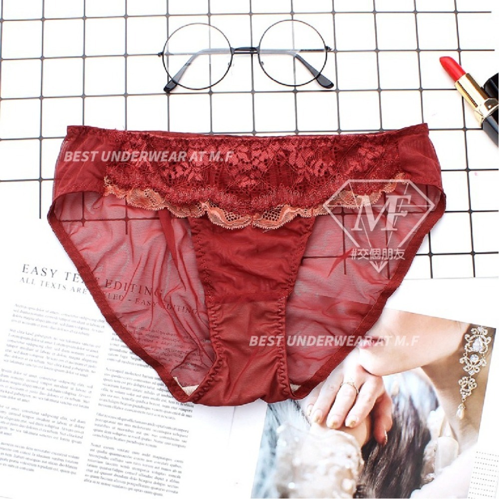 M.F 現貨 套裝內褲 蕾絲內褲 女生內褲 性感內褲 三角褲 流行內褲 柔霧蕾絲 性感 快速出貨 A0040-1-細節圖5