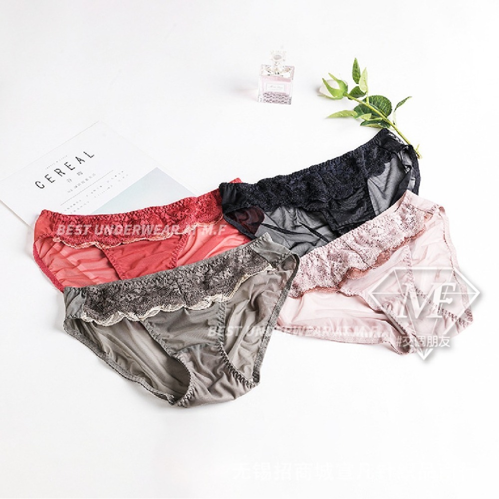 M.F 現貨 套裝內褲 蕾絲內褲 女生內褲 性感內褲 三角褲 流行內褲 柔霧蕾絲 性感 快速出貨 A0040-1-細節圖7