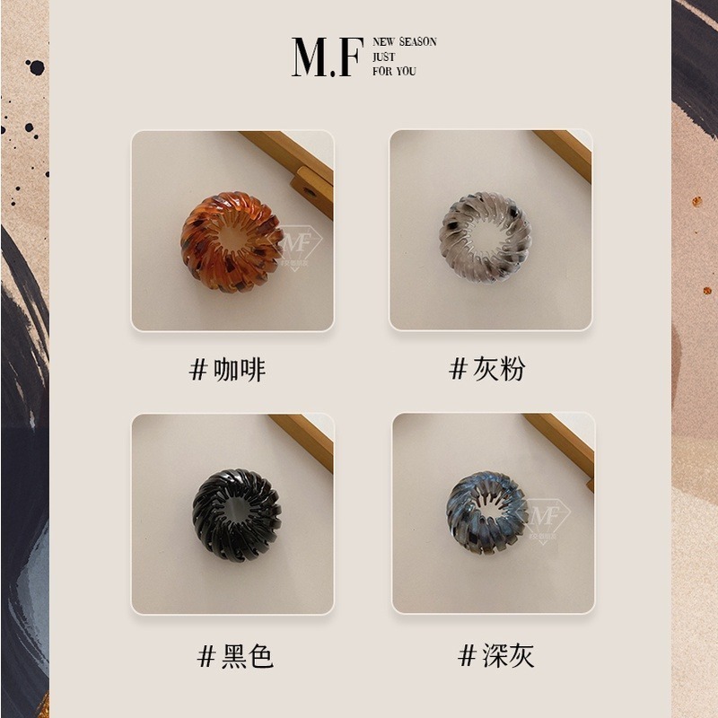 M.F 台灣現貨 鳥巢盤髮器 丸子頭盤髮器 鳥巢抓夾 不傷髮 不留痕 盤髮器 花苞盤髮髮飾 F0025-細節圖9