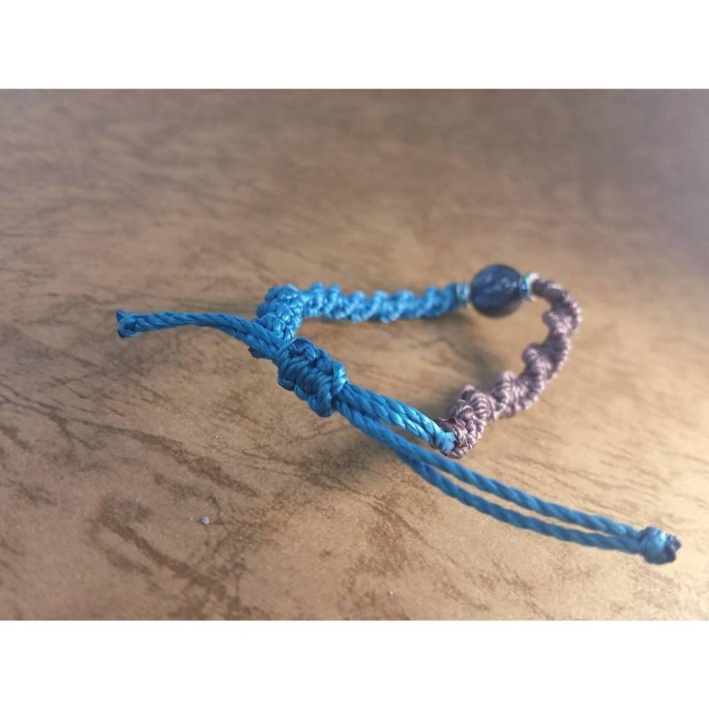 手作編織手環｜星空琉璃珠手鍊｜蠟線可調式情侶手環-細節圖2