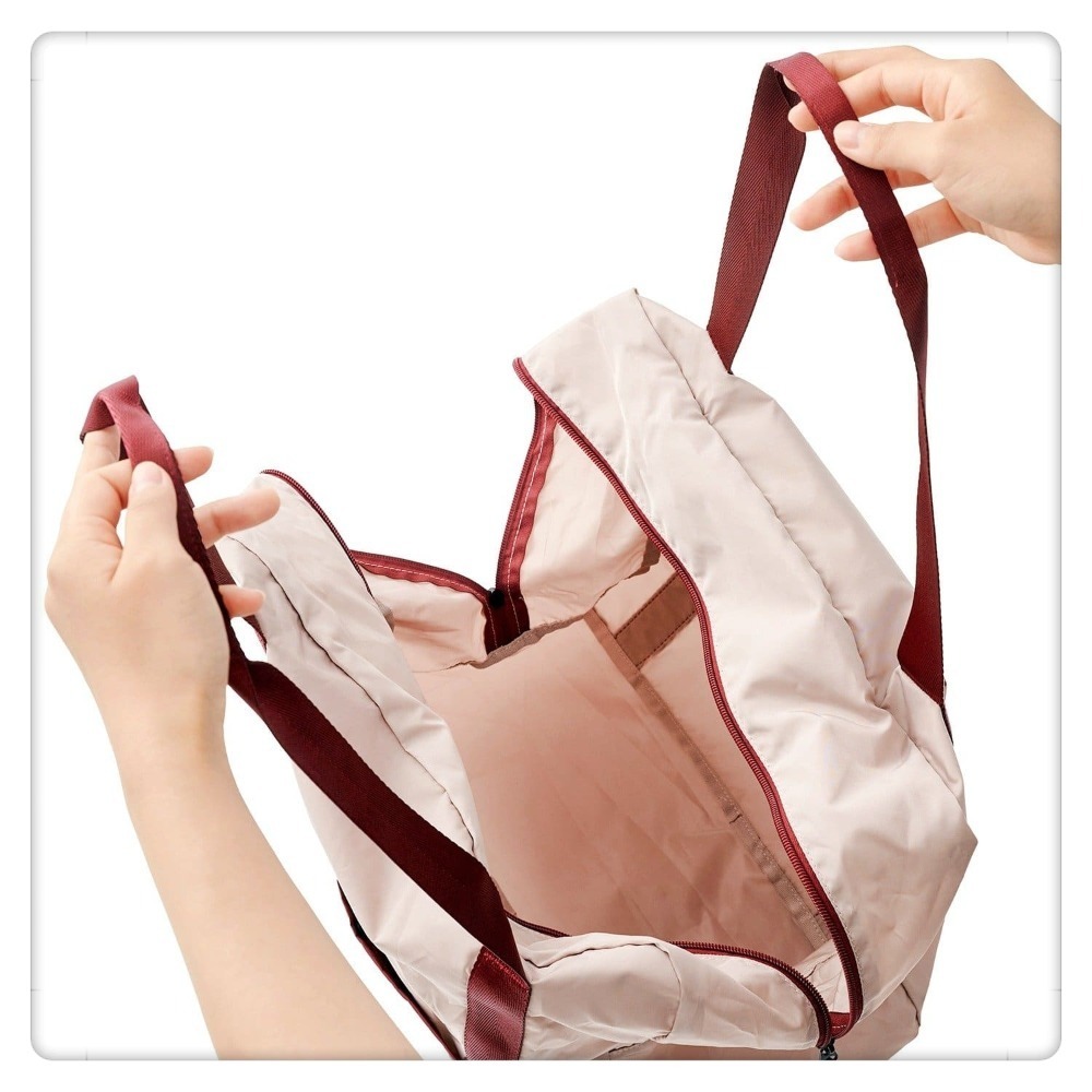 (現貨) 3coins 折疊式旅行袋 登機袋 手提行李袋 波士頓手提行李包 行李袋【米猴小舖】-細節圖3