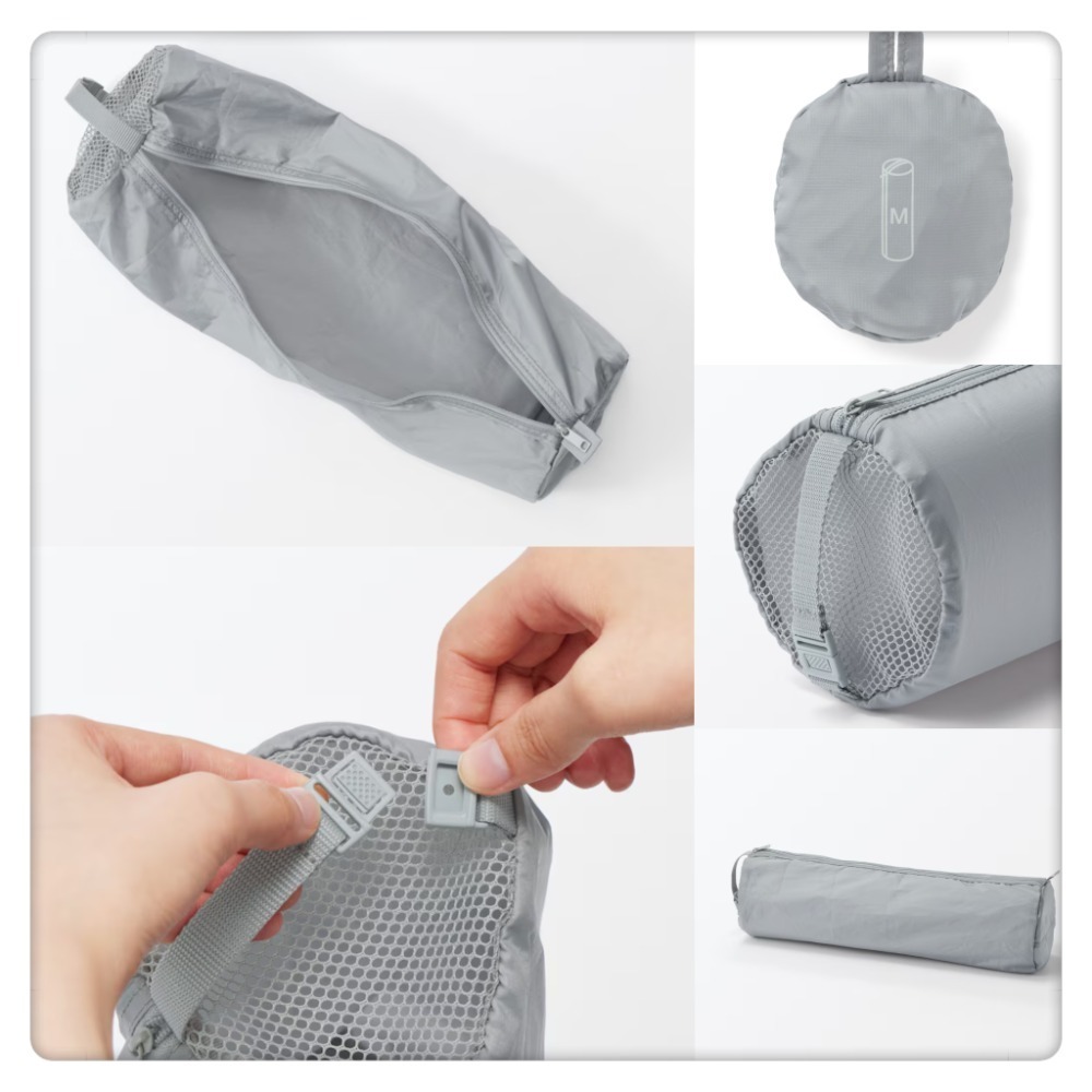 (現貨)  日本 MUJI 無印良品 可折疊行李收納袋 圓柱型 聚酯纖維收納袋 行李收納袋 隙縫收納【米猴小舖】-細節圖6
