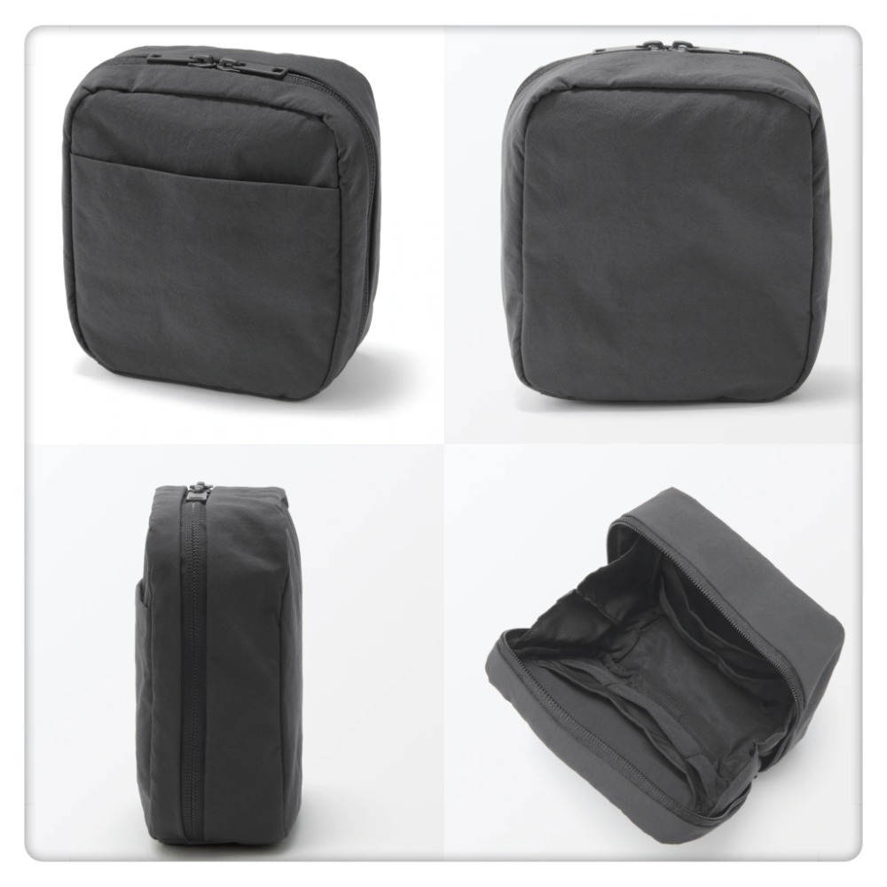 (現貨)無印良品 MUJI 皺摺收納包(14*16*6) 尼龍化妝包 收納包 大開口收納包【米猴小舖】-細節圖3