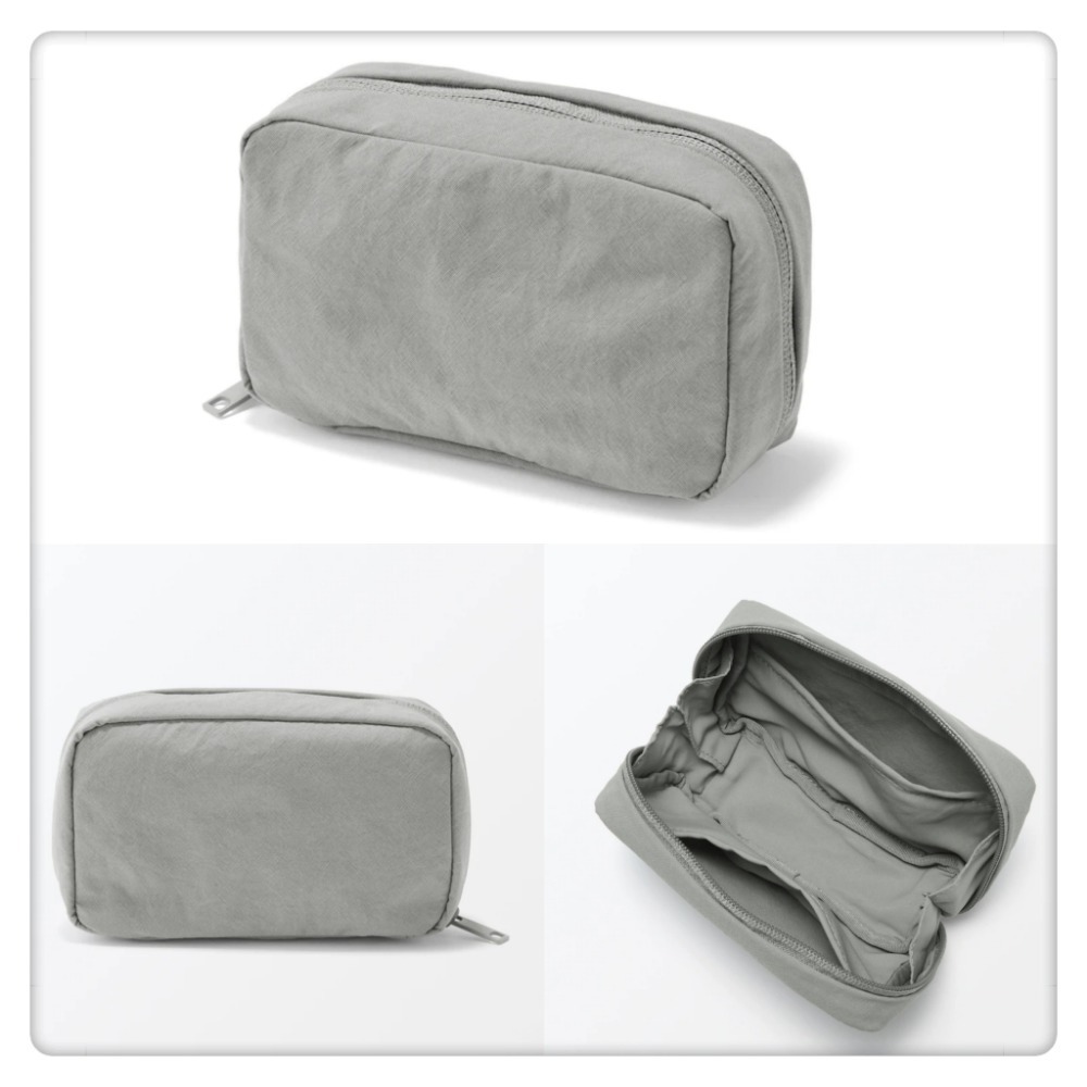 (現貨)無印良品 MUJI 皺摺收納包(15×9×4.5cm) 尼龍化妝包 收納包【米猴小舖】-細節圖2