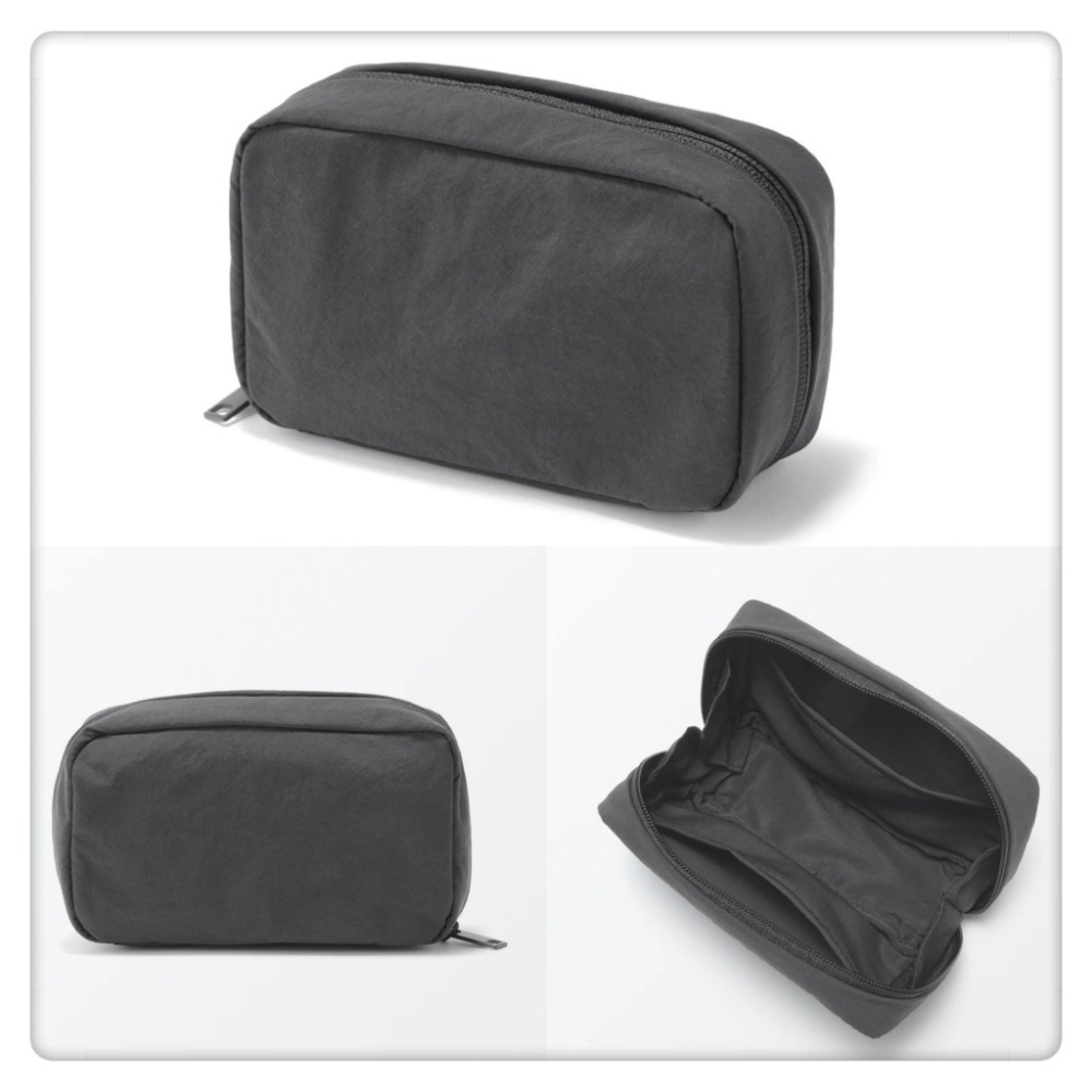 (現貨)無印良品 MUJI 皺摺收納包(15×9×4.5cm) 尼龍化妝包 收納包【米猴小舖】-細節圖3