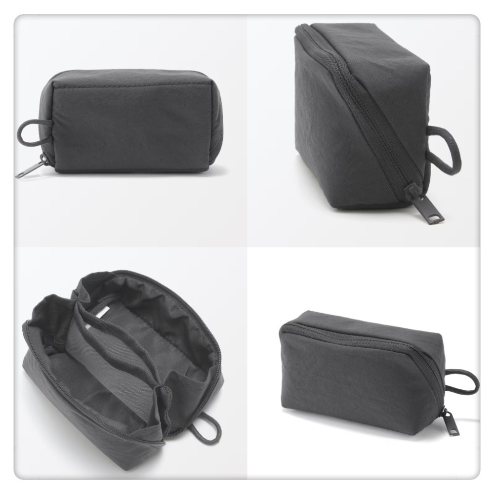 (現貨)無印良品 MUJI 皺摺收納包(11*6*3.5) 化妝包 大開口收納包【米猴小舖】-細節圖3