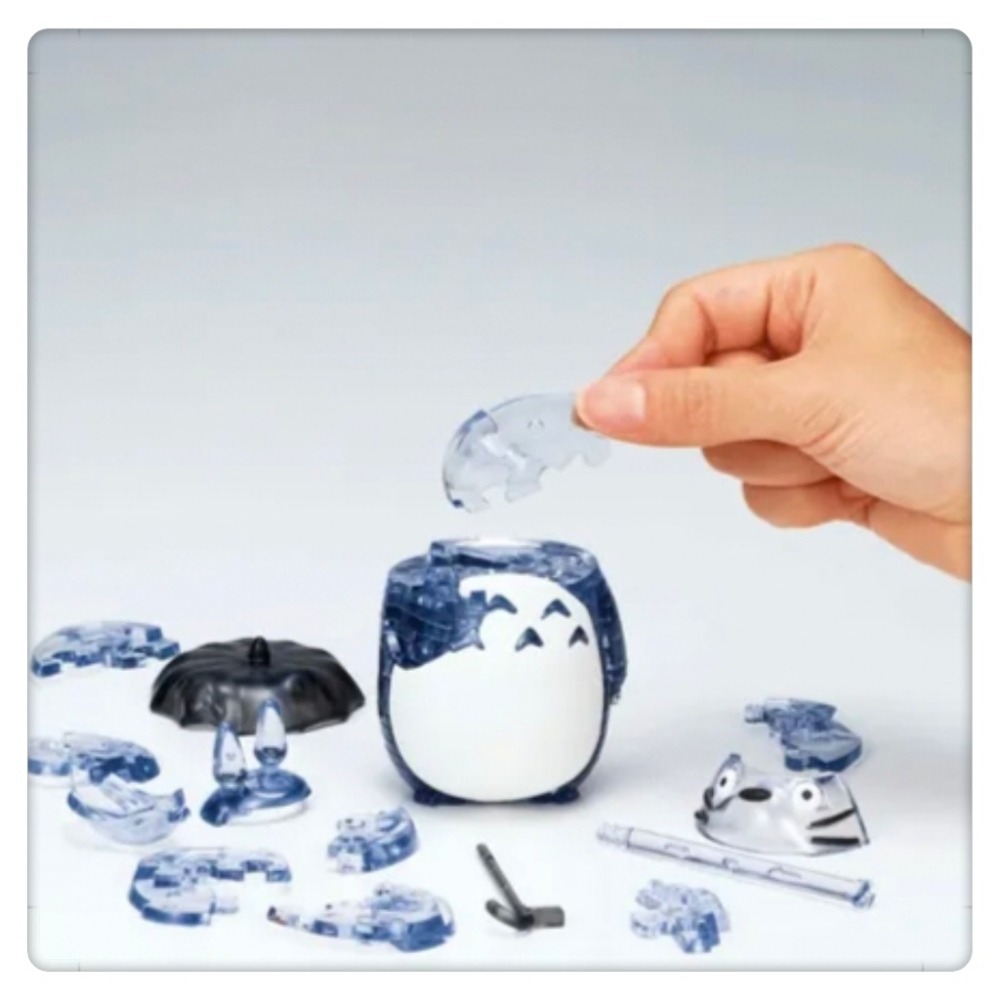 (現貨) 吉卜力3D立體水晶拼圖 宮崎駿動畫 立體拼圖 龍貓公車 龍貓吹陶笛 透明拼圖【米猴小舖】-細節圖5