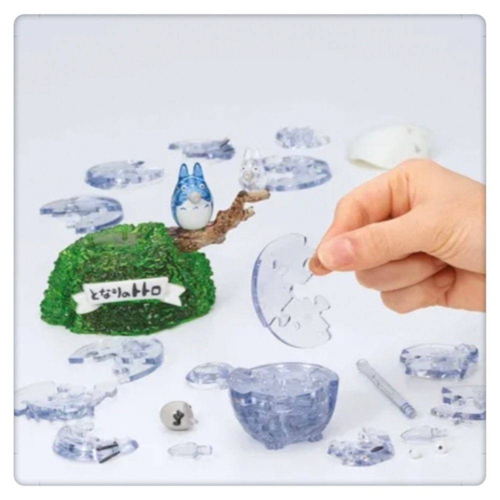 (現貨) 吉卜力3D立體水晶拼圖 宮崎駿動畫 立體拼圖 龍貓公車 龍貓吹陶笛 透明拼圖【米猴小舖】-細節圖6