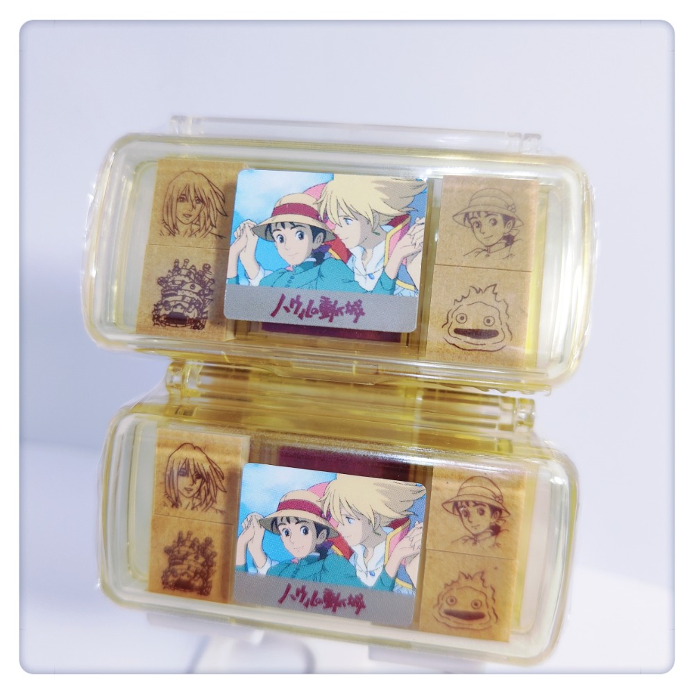(現貨) 手帳用印章 迷你印章組(4入)(附印泥) 宮崎駿動畫 吉卜力 神隱少女 龍貓 木頭印章【米猴小舖】-規格圖1