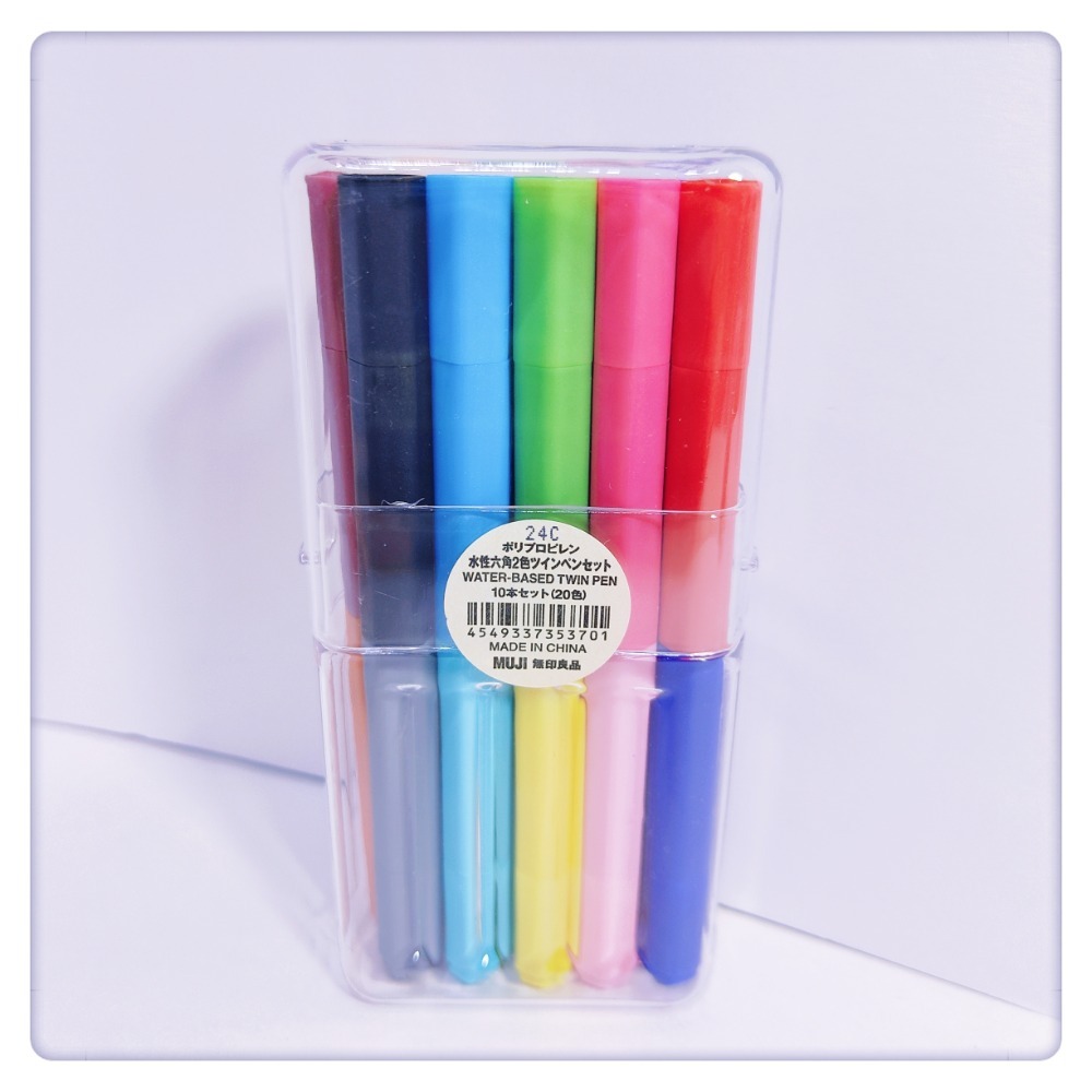 (現貨) 無印良品 MUJI 六角水性筆 雙色雙頭組 迷你組 水性筆組【米猴小舖】-規格圖4