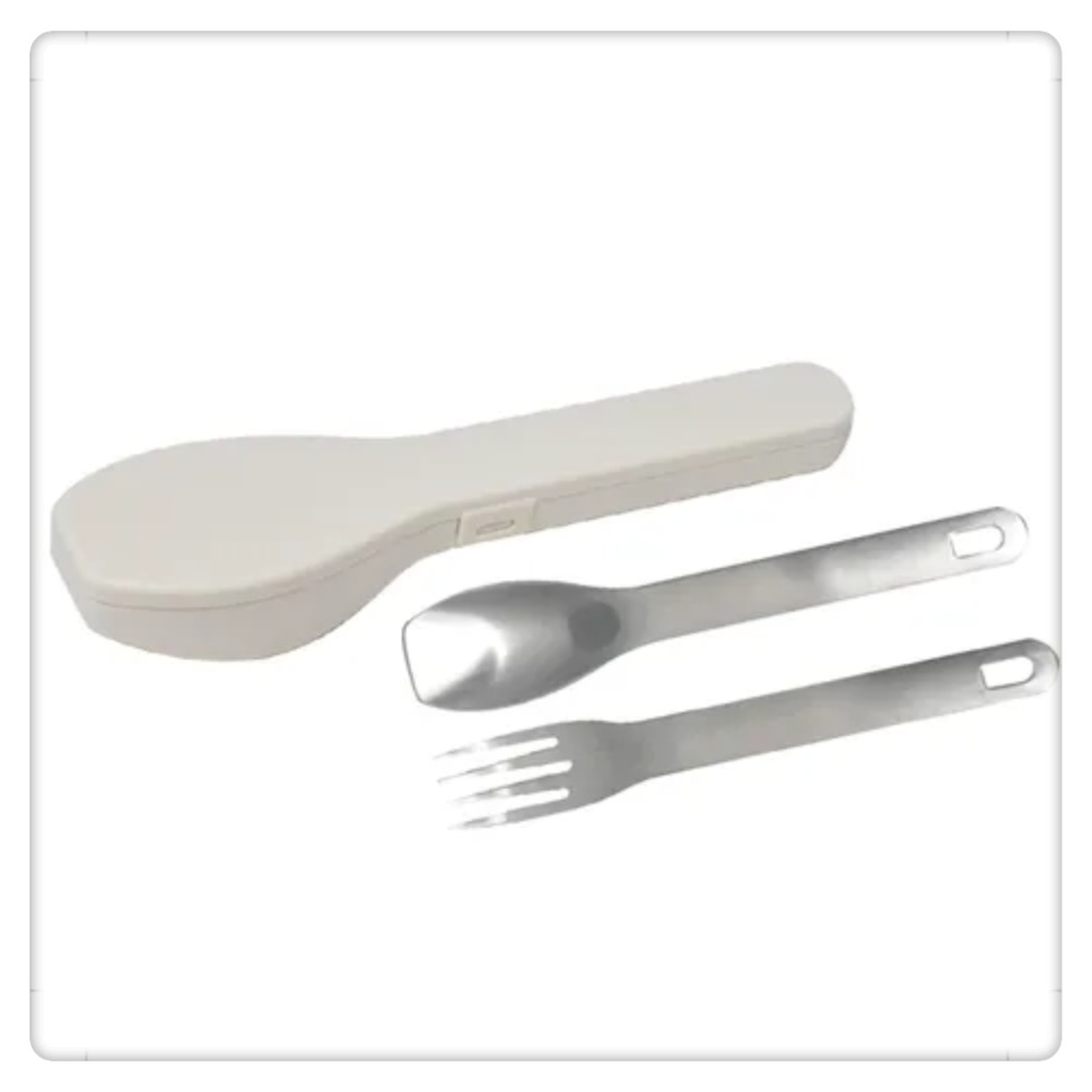(現貨) IPPINSHA 環保不銹鋼餐具組(附收納盒) 湯匙 叉子【米猴小舖】-規格圖2