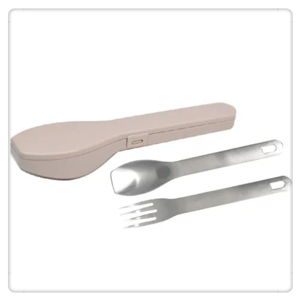 (現貨) IPPINSHA 環保不銹鋼餐具組(附收納盒) 湯匙 叉子【米猴小舖】-規格圖2