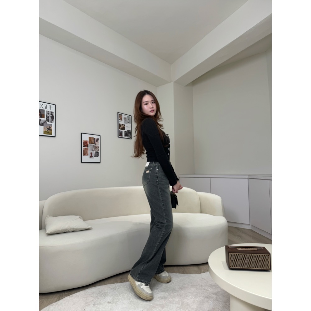 穿上秒變韓劇女主角🤍微喇叭牛仔褲-細節圖2
