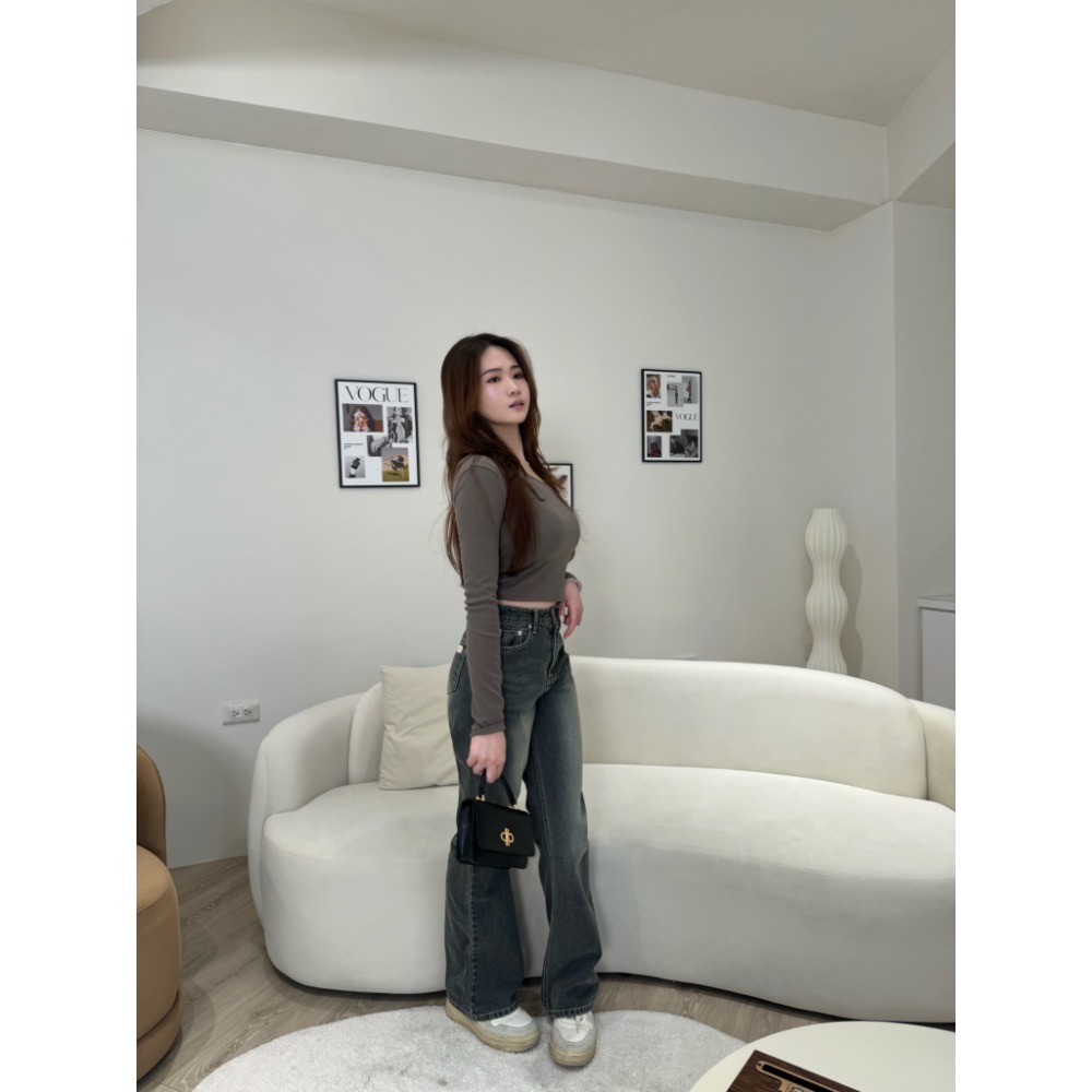 穿上秒變韓劇女主角🤍微喇叭牛仔褲-細節圖3